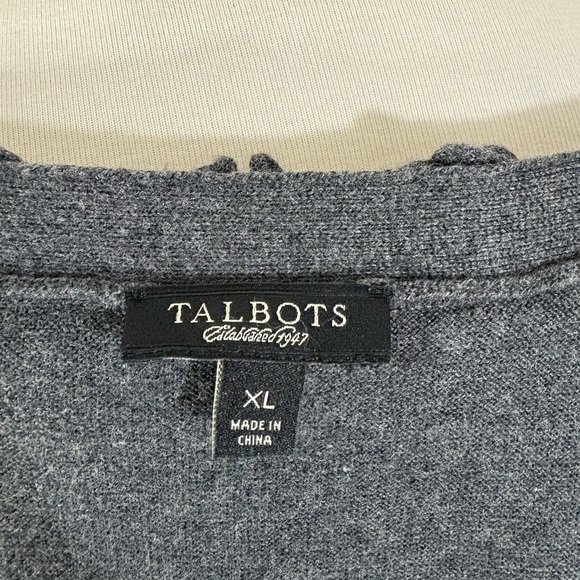 Talbots Charcoal Ruffled Cardigan - Picture 5 of 6